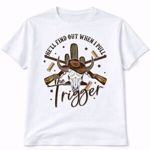 Bull Skull Western Graphic T Shirt Trendy Boutique Style Tee Womens White